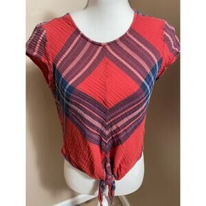 Cloth & Stone Top Womens XS Plaid
